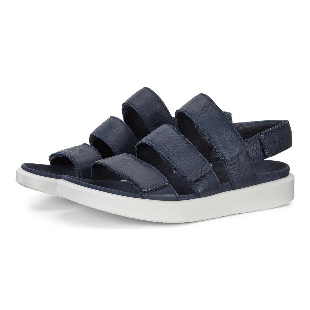 ECCO Womens Sandals Navy - Flowt Flat - JLA-730568